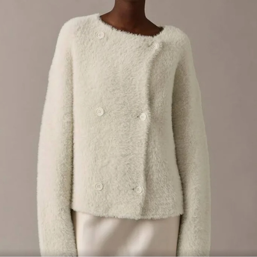 Collection oversized double-faced wool-blend jacket Medium